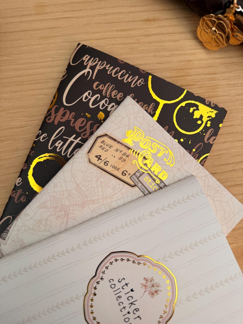 Foiled Sticker Album Insert for Traveler's Notebook | Coffee Lover