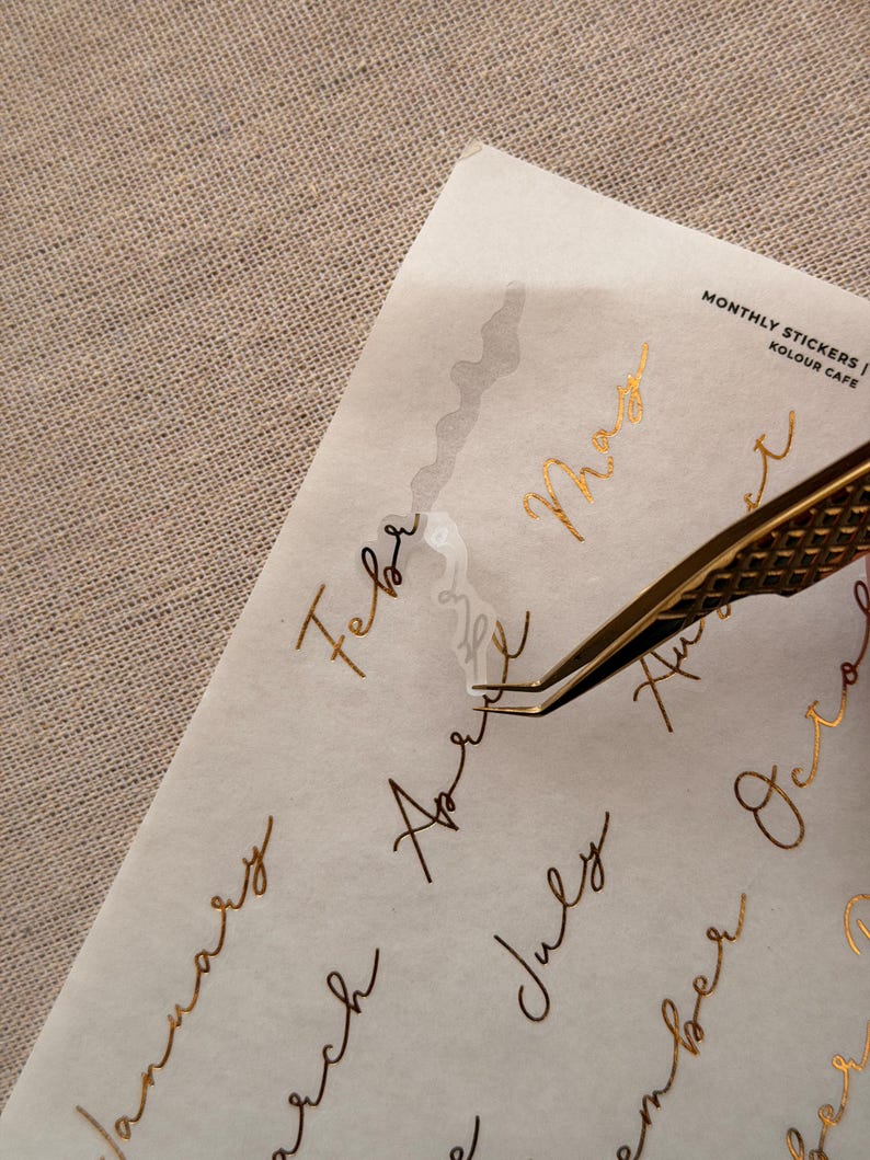FOILED Monthly Stickers | Large Script
