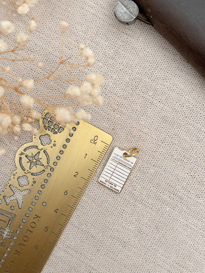 Vintage Library Card Planner Charm