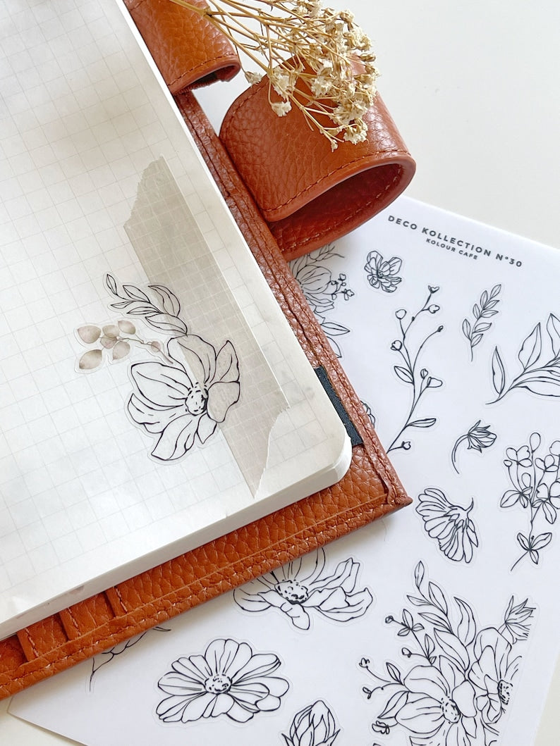 Floral Line Art Stickers | N30