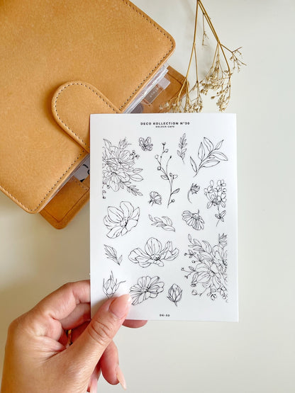 Floral Line Art Stickers | N30
