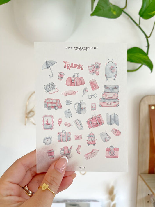Cute Blush Travel Stickers | N46