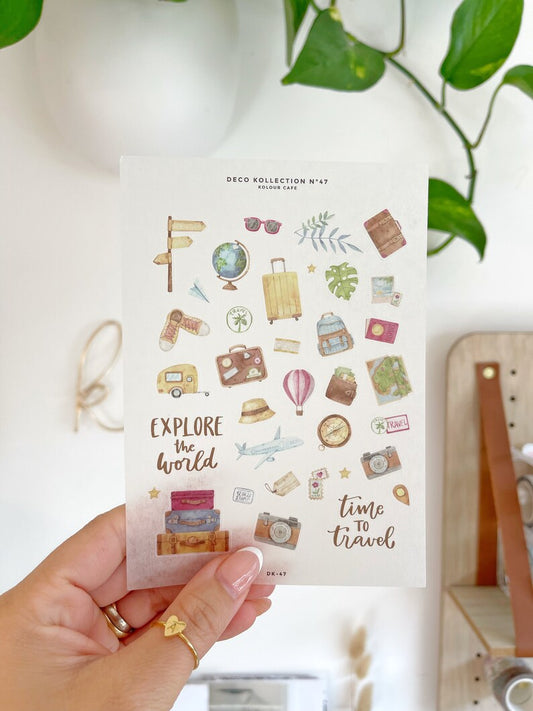 Neutral Vintage Travel Stickers | N47