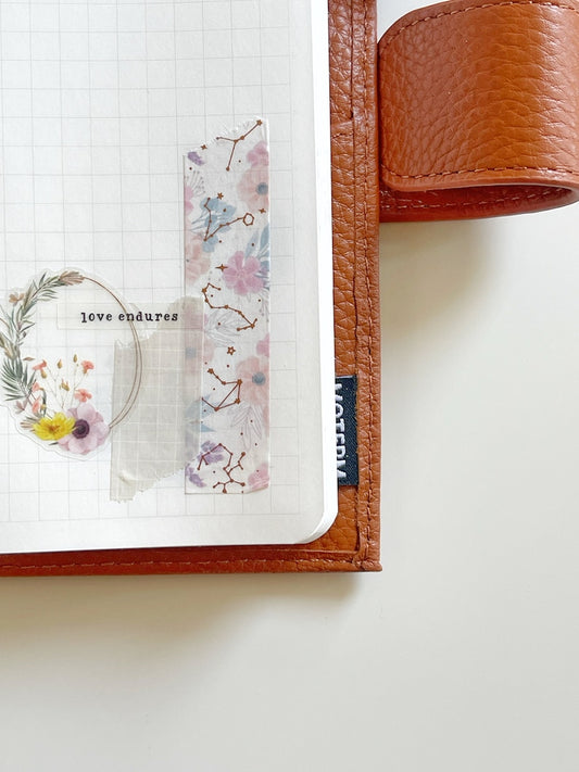 Pink Floral Horoscope 15mm Washi