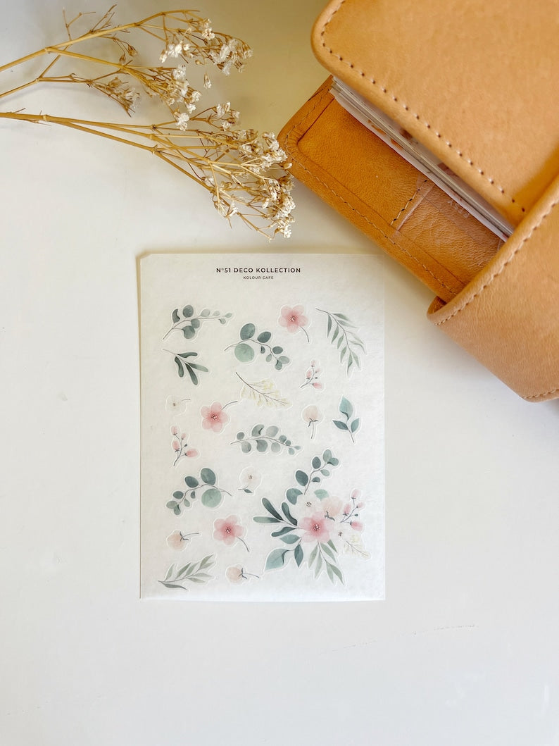 Green Floral Stickers | N51 N52