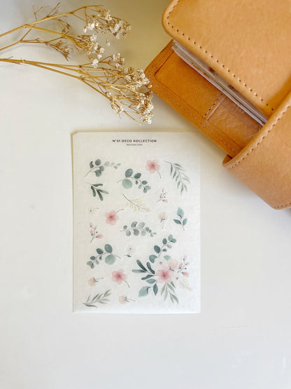 Green Floral Stickers | N51 N52