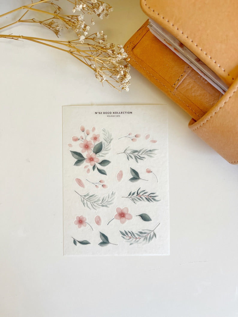 Green Floral Stickers | N51 N52