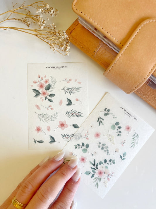 Green Floral Stickers | N51 N52