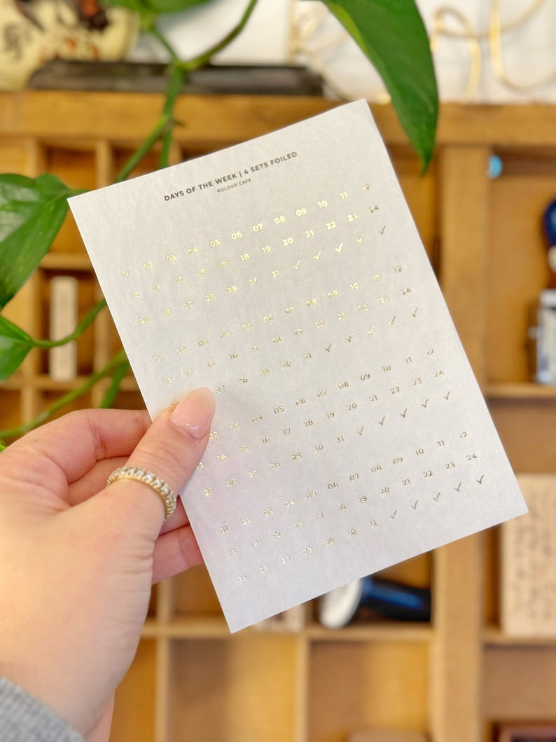 Gold Foiled Date Stickers