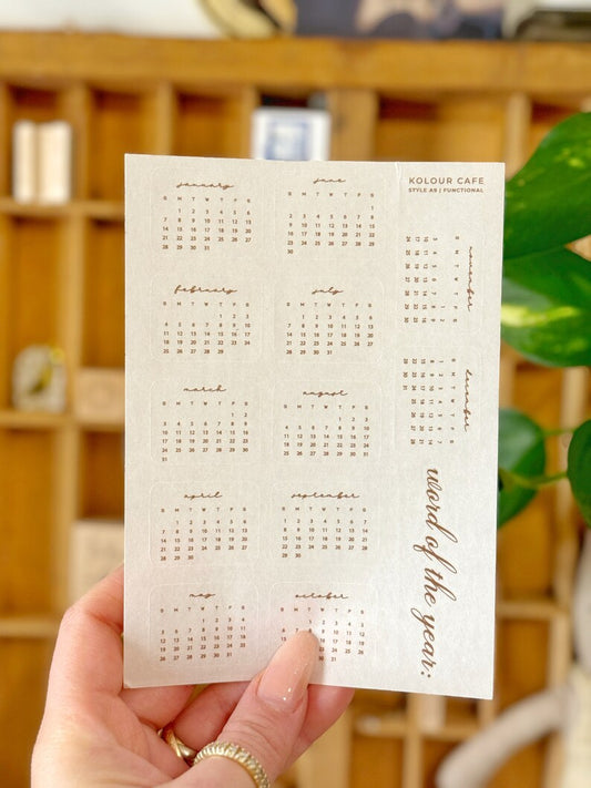 2024 Mini Calendar Stickers