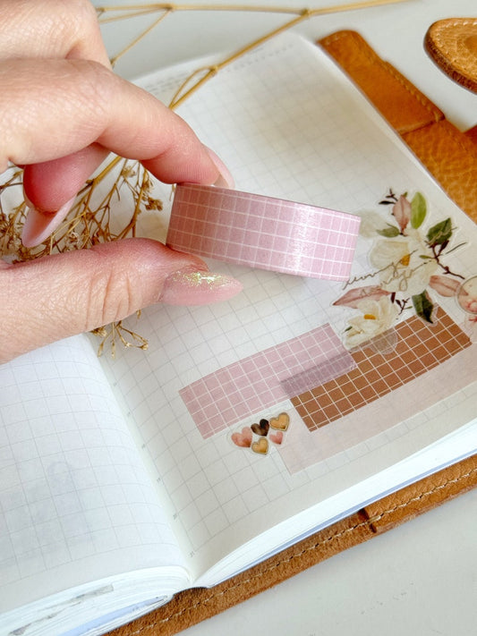 Pink and Brown 15mm Washi Tape