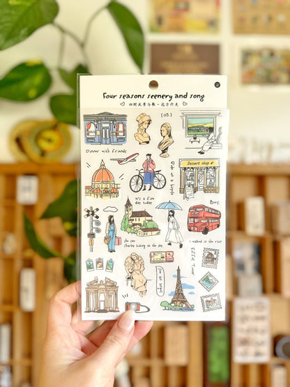 Kawaii Daily Life Sticker Sheet