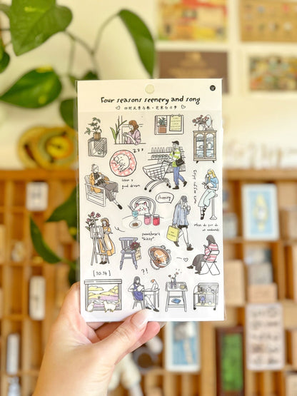 Kawaii Daily Life Sticker Sheet