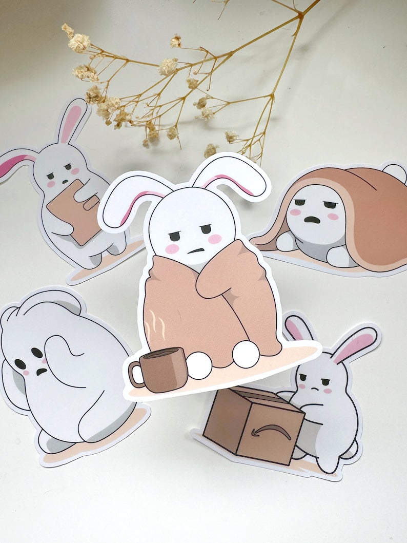 Bean Character Die Cut Stickers