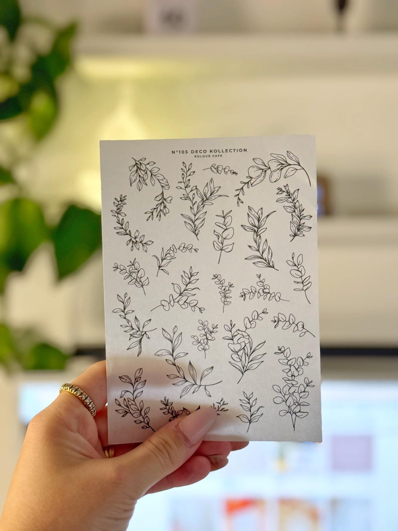 Floral Line Art Stickers | N105 106