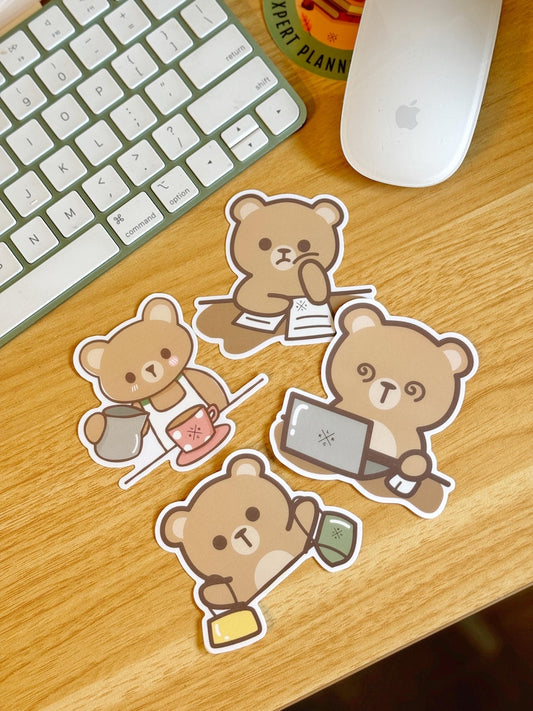 Cute Bear Stickers | Die Cut Stickers