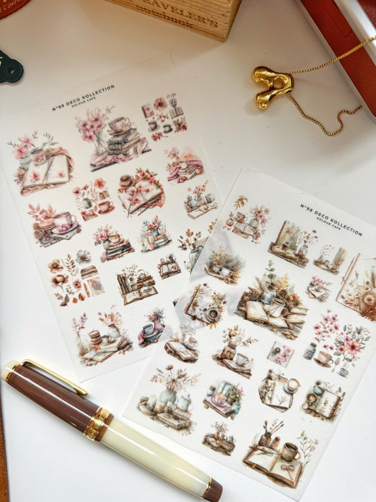 Floral and Coffee Stickers | N98 N99
