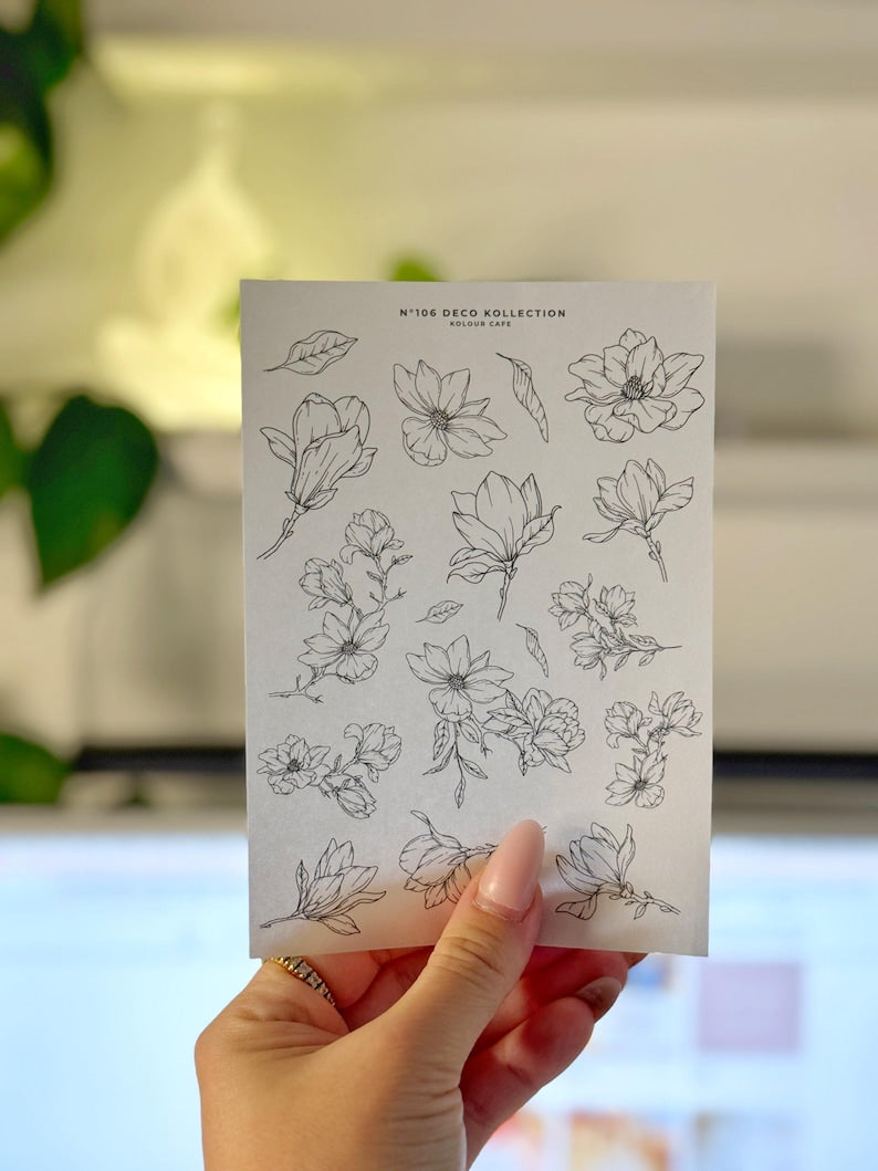 Floral Line Art Stickers | N105 106