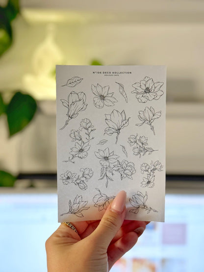 Floral Line Art Stickers | N105 106