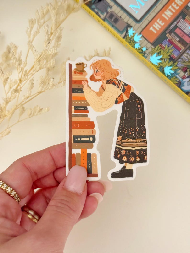 Cute Book Girl Stickers
