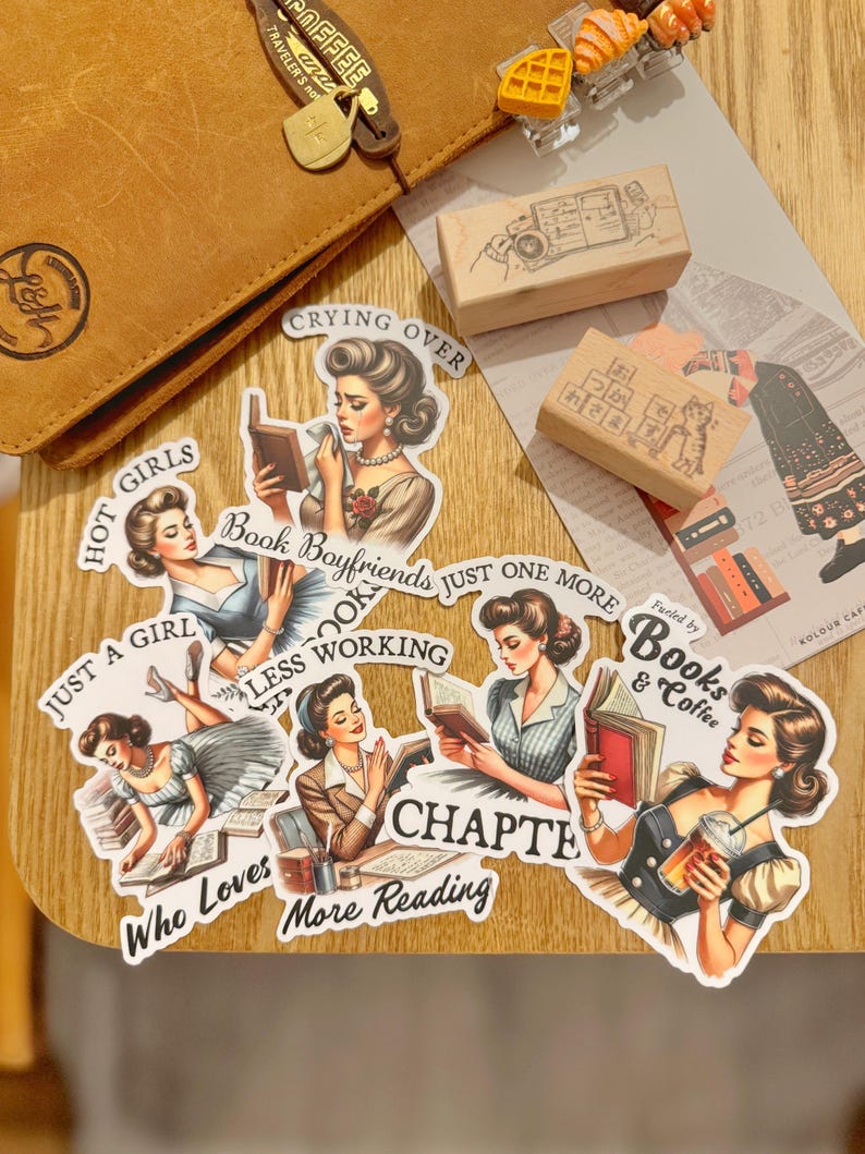 Book Vintage Vinyl Stickers