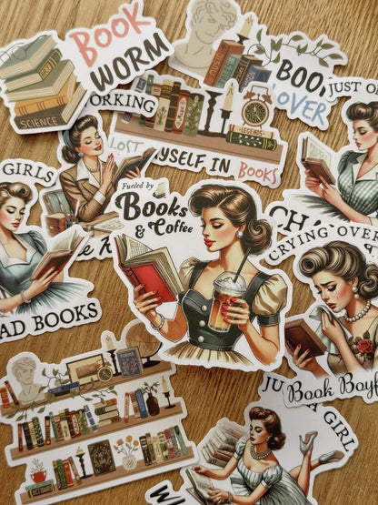 Book Vintage Vinyl Stickers