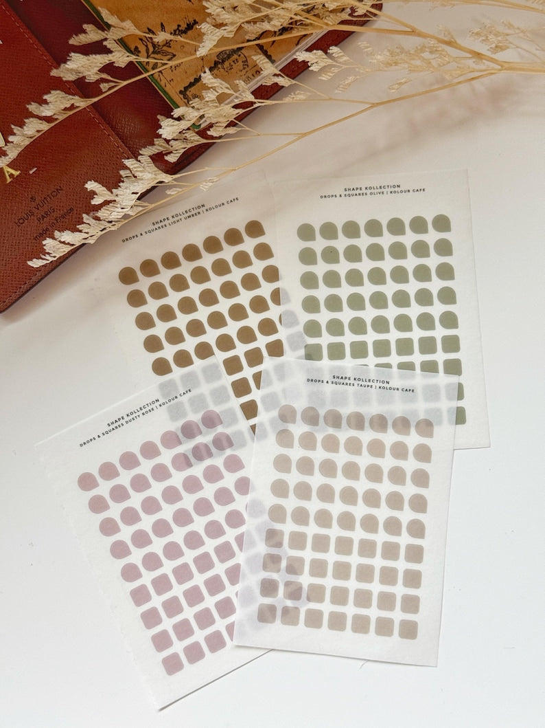 Planner Drops and Squares Washi Stickers