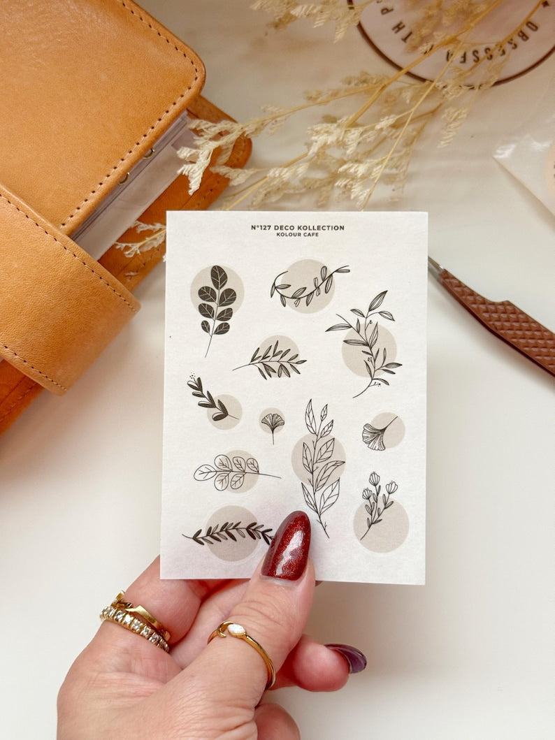 Neutral Line Art Botanical Stickers | N126 N127