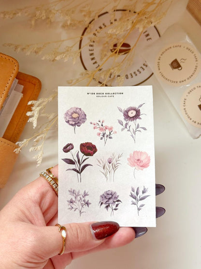 Floral Stickers in Purple and Pink | N136 N137