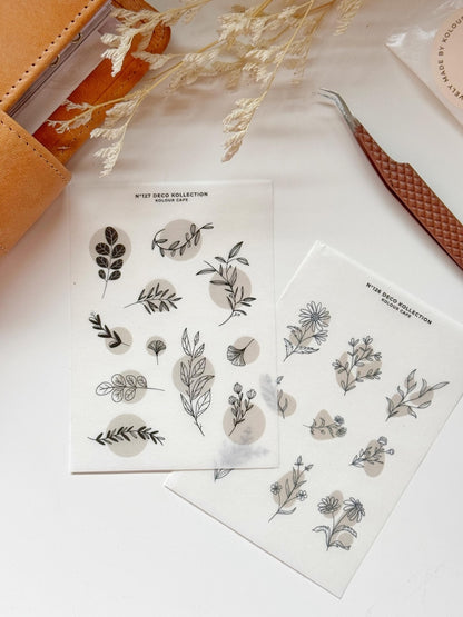 Neutral Line Art Botanical Stickers | N126 N127