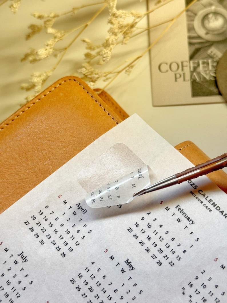 2025 Mini Monthly Calendar Stickers