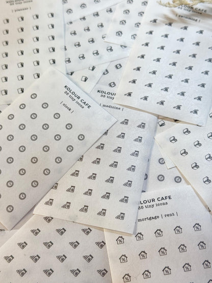 Mini Icon Stickers - Fuel | Electric Car | Minimalist Planner Icons | Matte | A5 Pocket Plus Personal A6 B6 FCC Hobonichi Stalogy | UK
