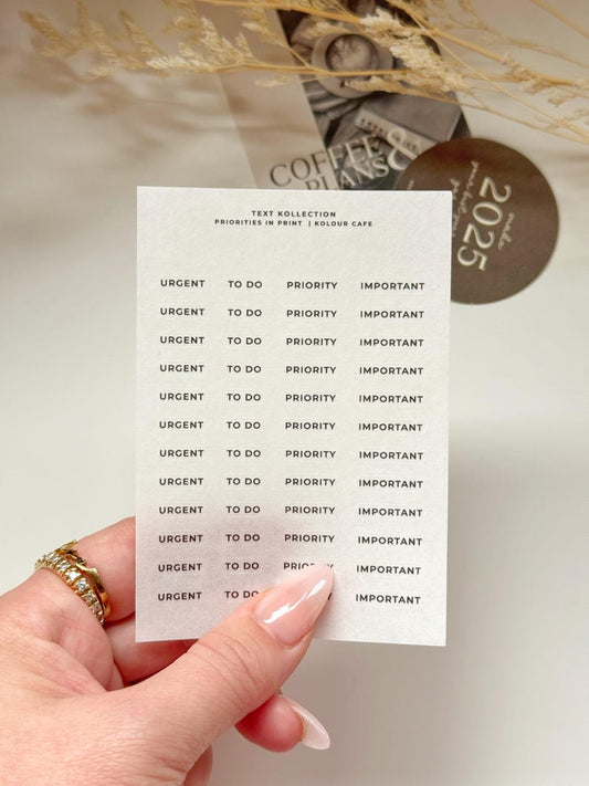 Functional Stickers | Priorities