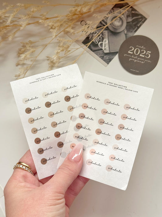 Functional Schedule Text Stickers | Neutral & Pink