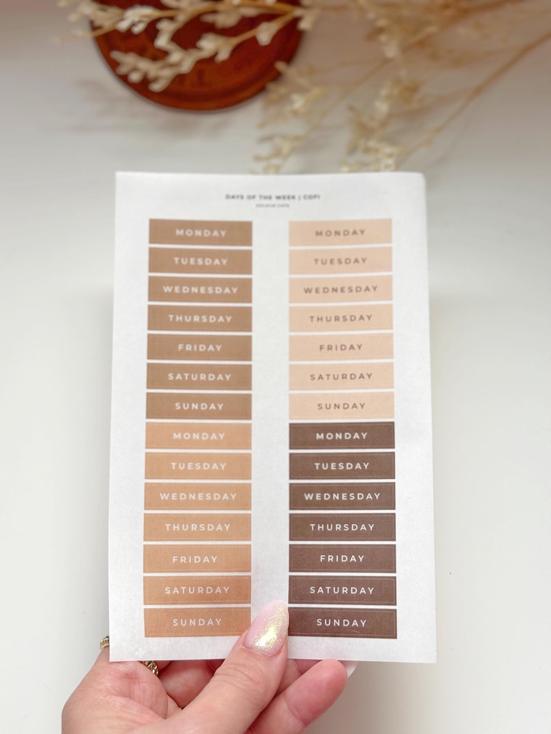 Functional Days of the Week Stickers