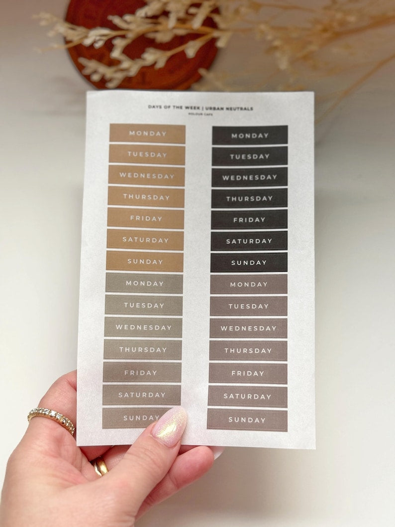 Functional Days of the Week Stickers