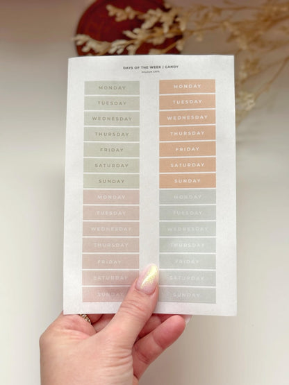 Functional Days of the Week Stickers