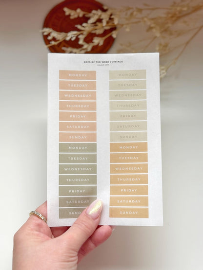 Functional Days of the Week Stickers