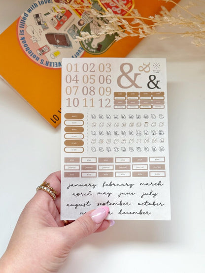 Floral and Cafe Stickers | Mini Journal Kit