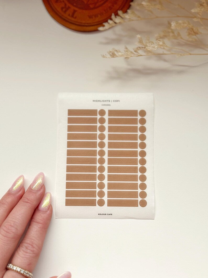 Planner Dots and Highlight Washi Stickers | Cofi Palette