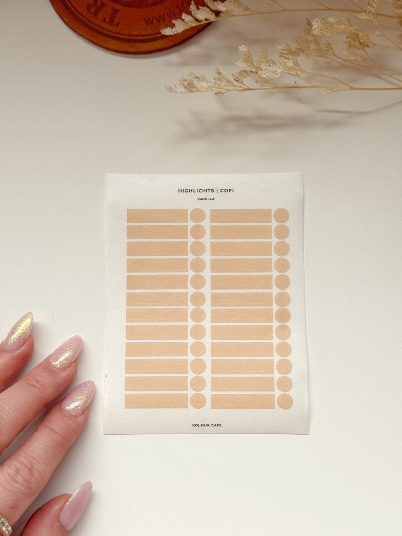 Planner Dots and Highlight Washi Stickers | Cofi Palette