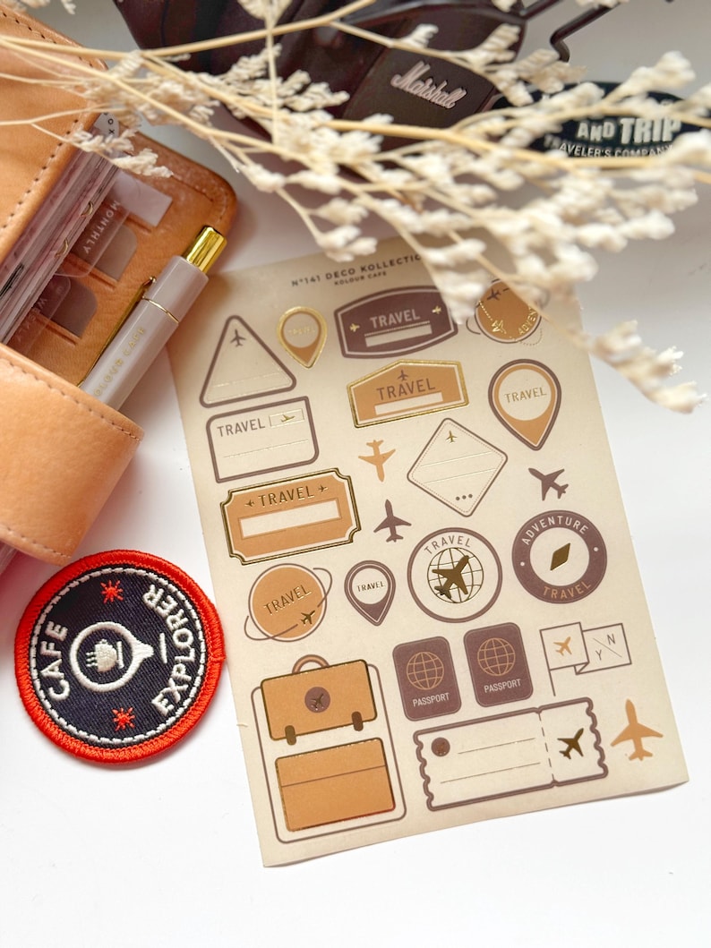 Travel Stamps Foiled Stickers | N141