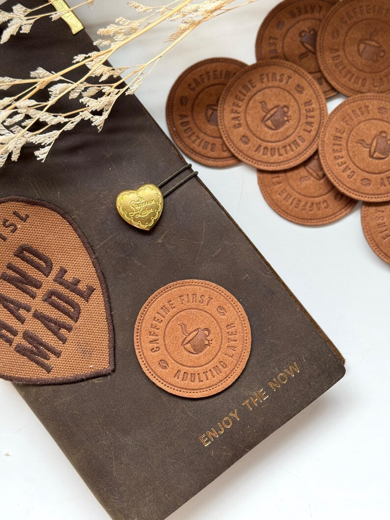 Stick On Vegan Leather Patch | Coffee Cafe