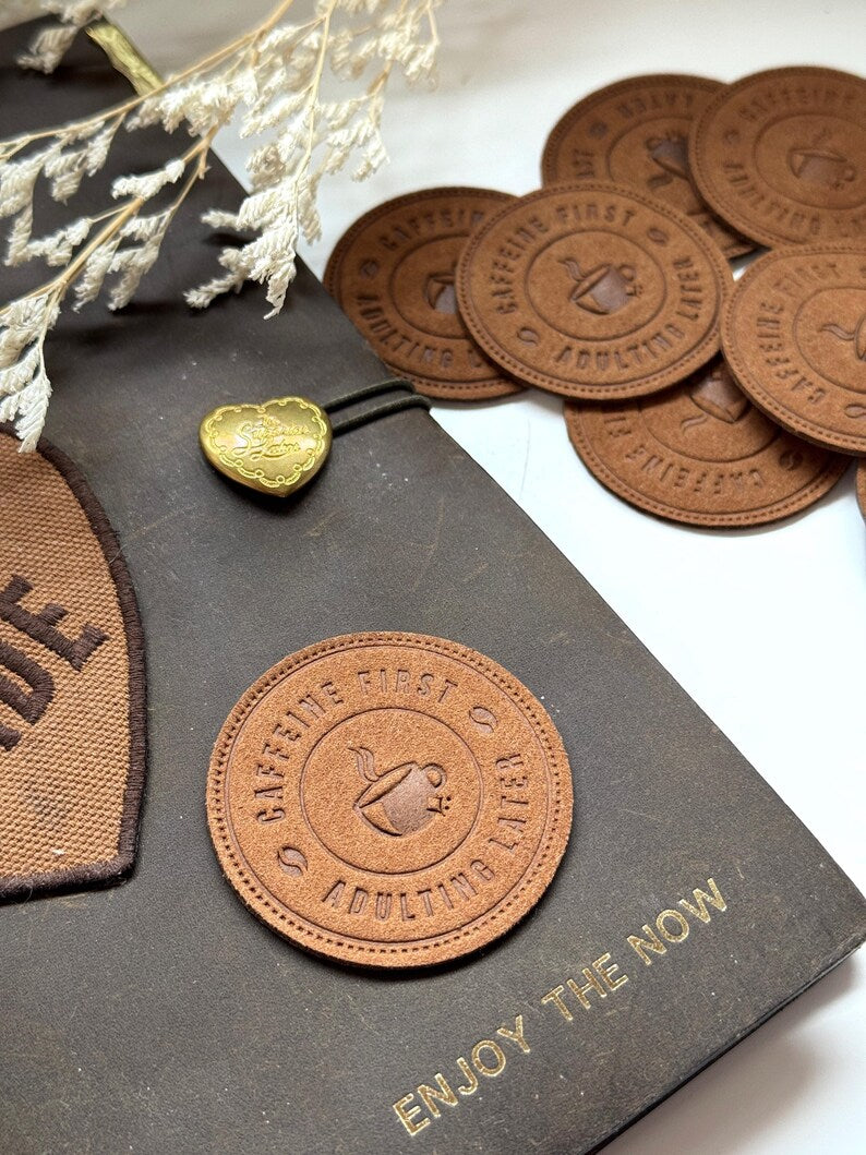 Stick On Vegan Leather Patch | Coffee Cafe