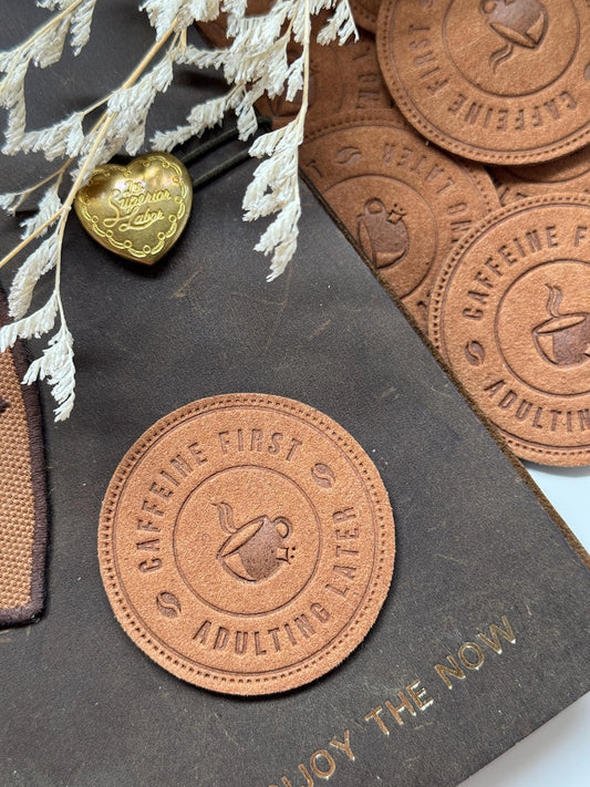 Stick On Vegan Leather Patch | Coffee Cafe