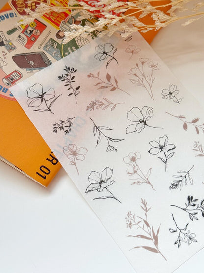 Floral and Cafe Stickers | Mini Journal Kit