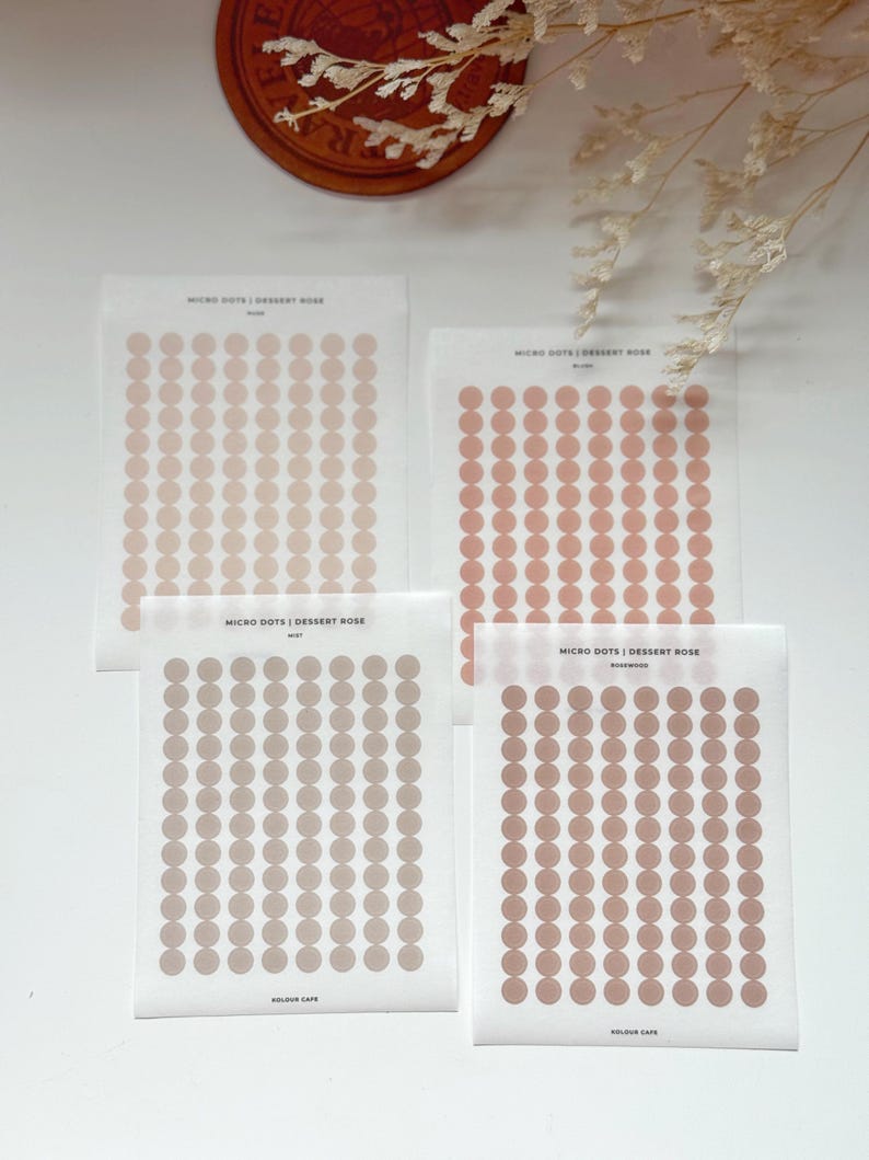 Planner Dots Washi Stickers | Dessert Rose Palette