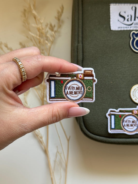 Stick On Embroidered Patch | Travel Camera