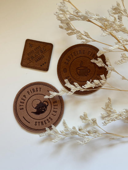 Stick On Vegan Leather Patch | Travel Cafe Patch