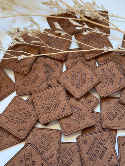 Stick On Vegan Leather Patch | Travel Cafe Patch